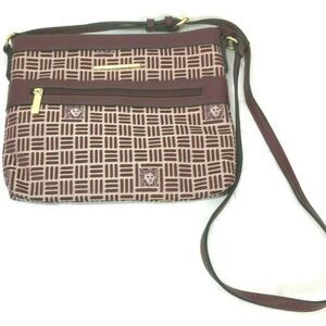 Anne Klein Signature Crossbody Burgundy Hand Bag